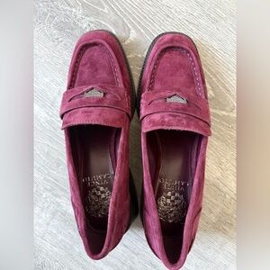 Vince Camuto Burgandy Suede Loafers